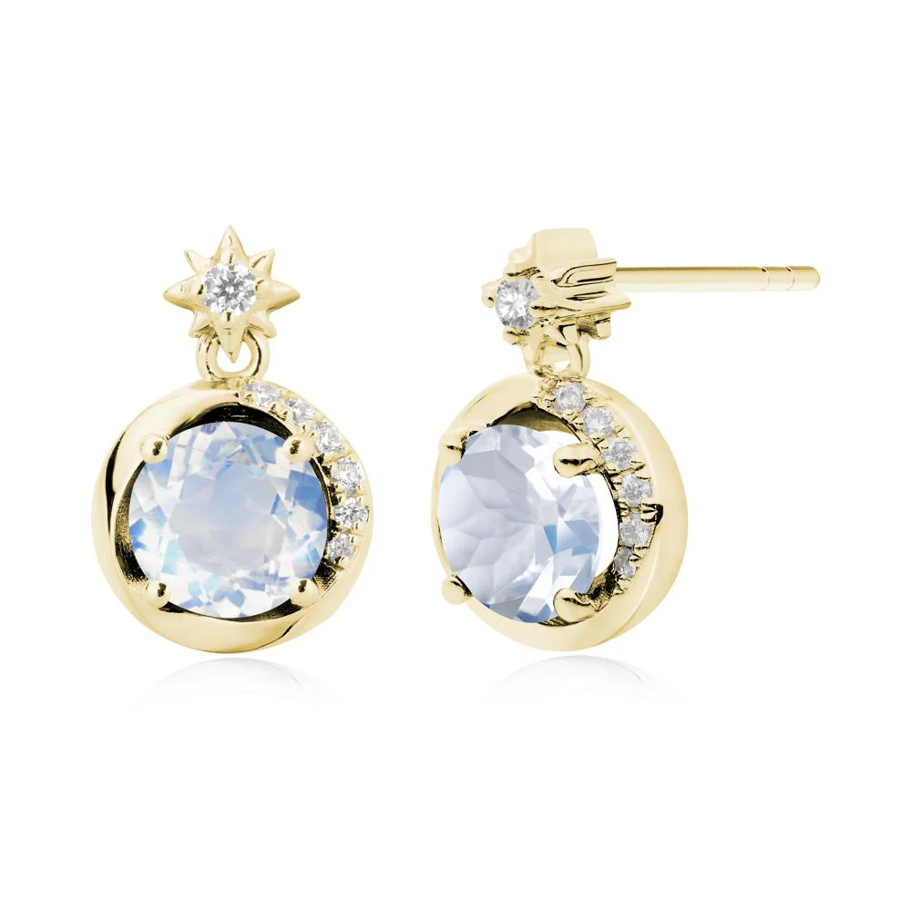 Galaxy Inspired Swirling Moonstone Stud Earrings - Image 6
