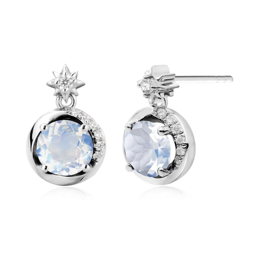 Galaxy Inspired Swirling Moonstone Stud Earrings - Image 8