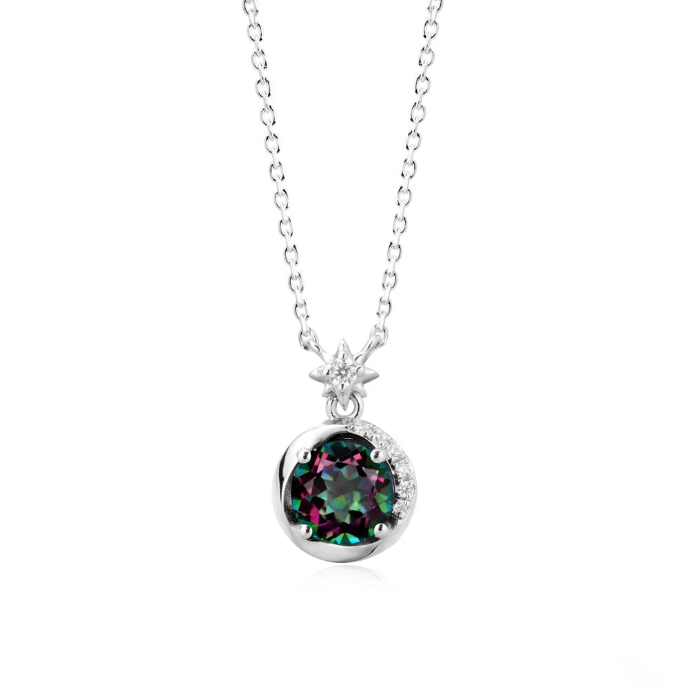 Galaxy Inspired Swirling Mystic Topaz Necklace