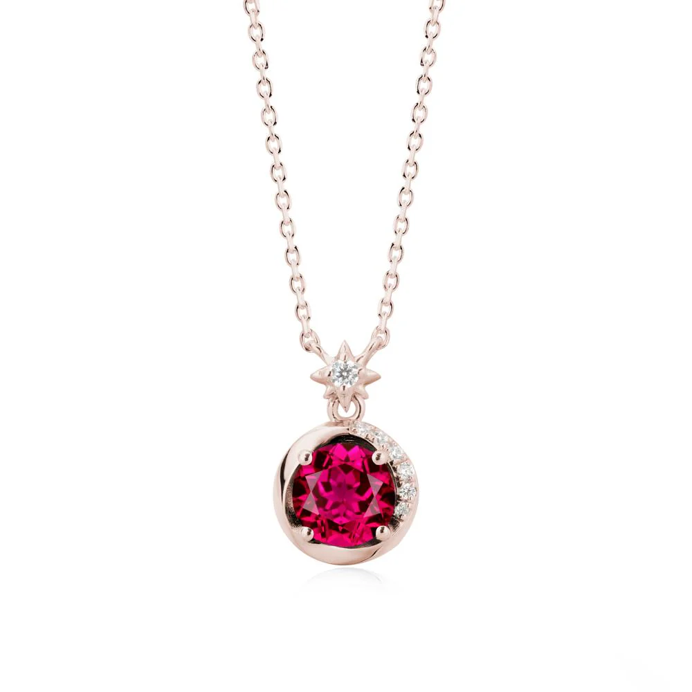 Galaxy Inspired Swirling Ruby Necklace - Image 2