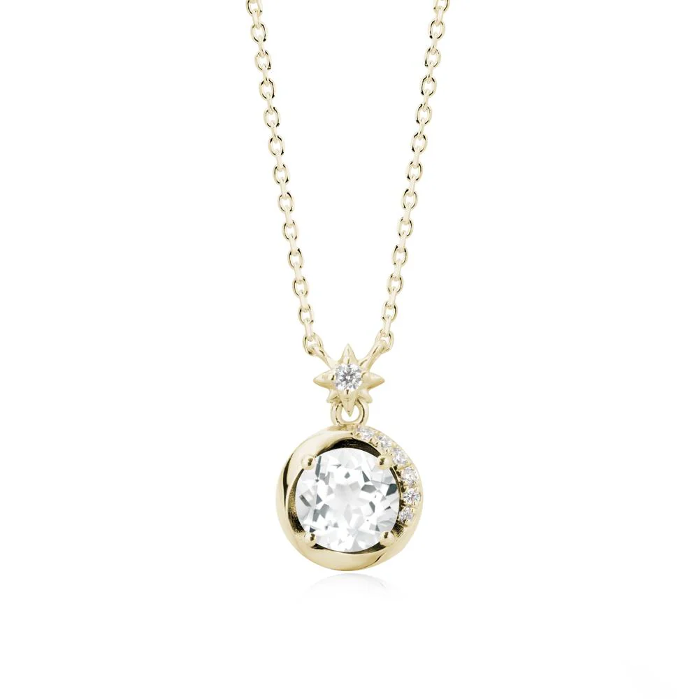 Galaxy Inspired Swirling White Topaz Necklace - Image 4