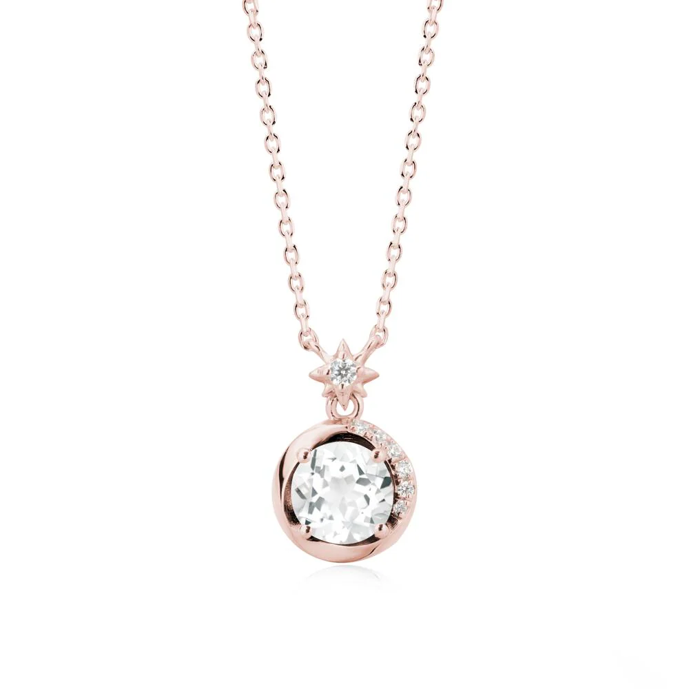 Galaxy Inspired Swirling White Topaz Necklace - Image 5