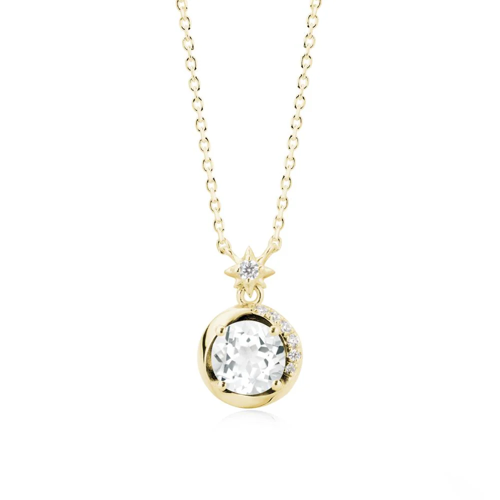Galaxy Inspired Swirling White Topaz Necklace - Image 7