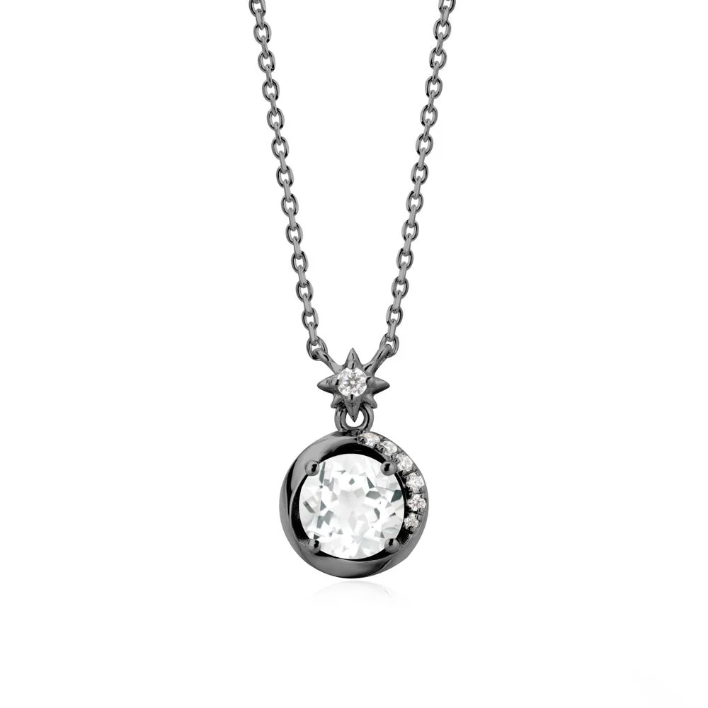 Galaxy Inspired Swirling White Topaz Necklace - Image 8