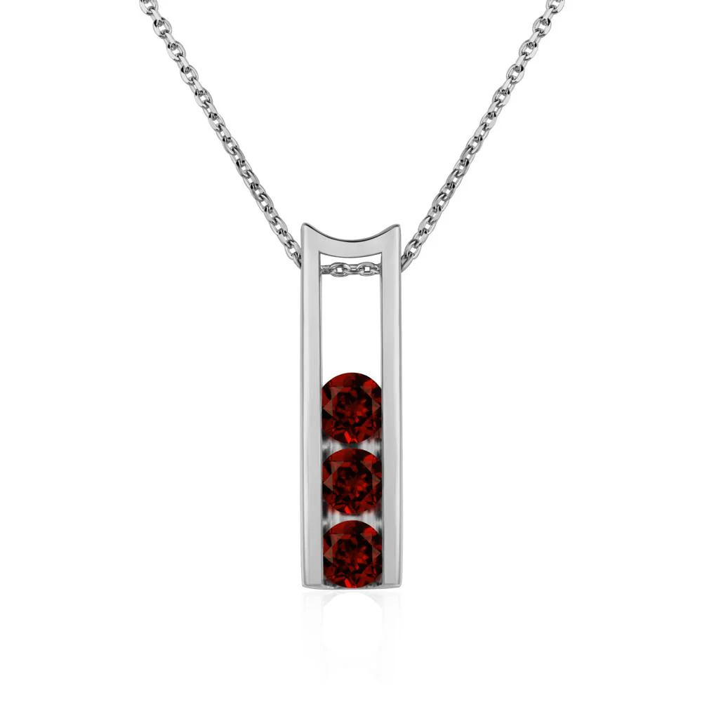 Garnet 3 Stones Mothers Necklace - Image 6