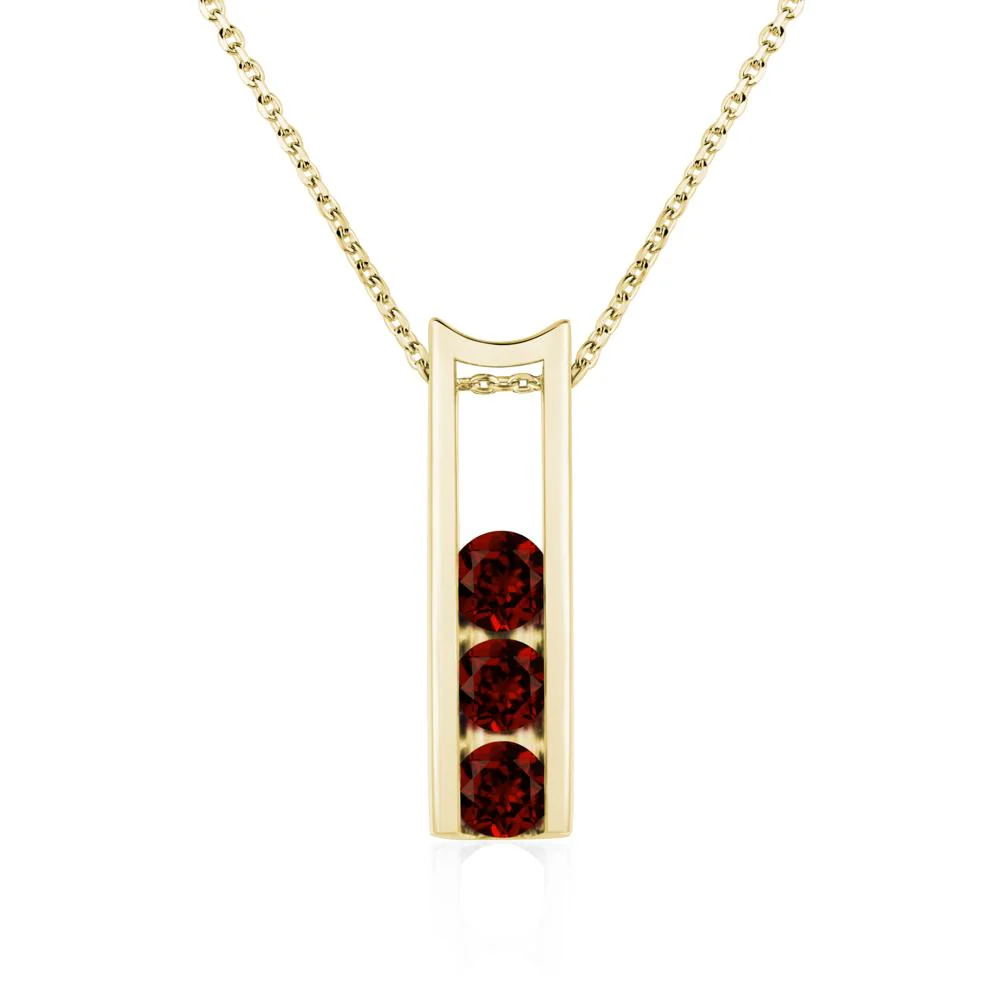 Garnet 3 Stones Mothers Necklace - Image 8