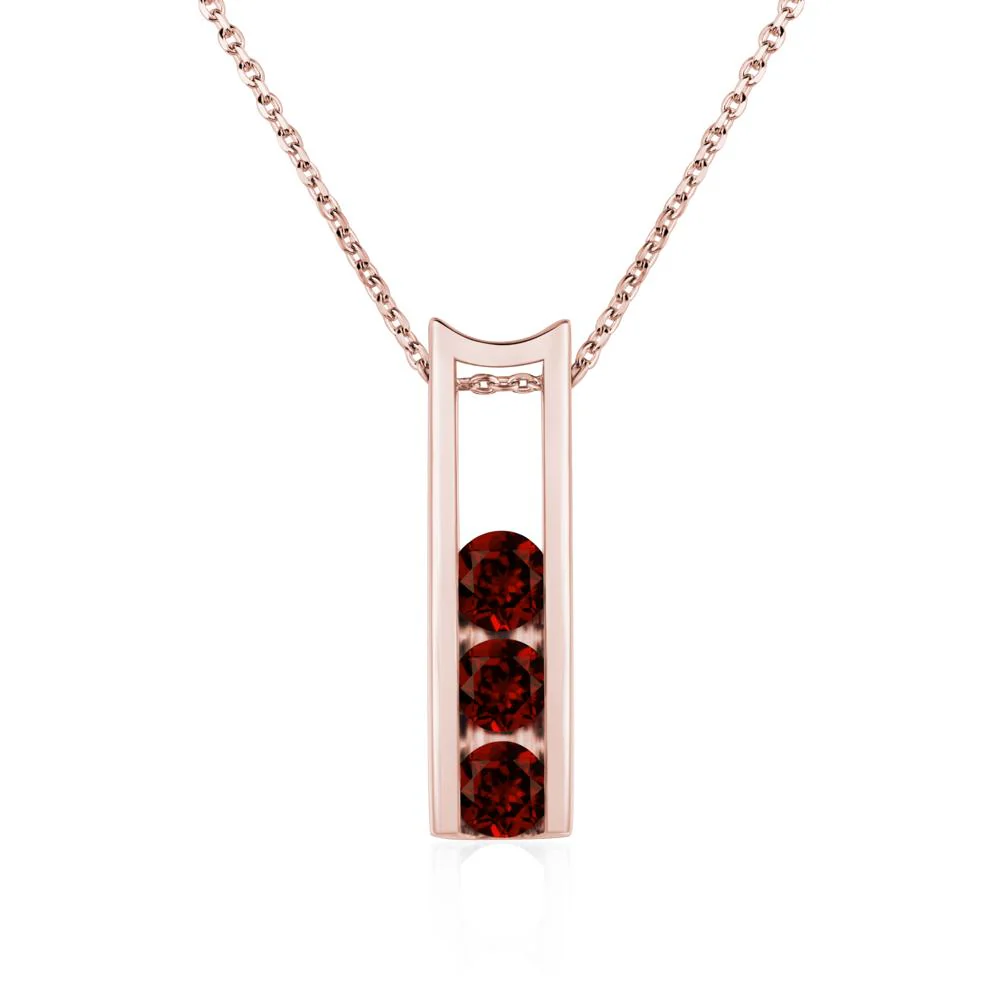 Garnet 3 Stones Mothers Necklace - Image 9