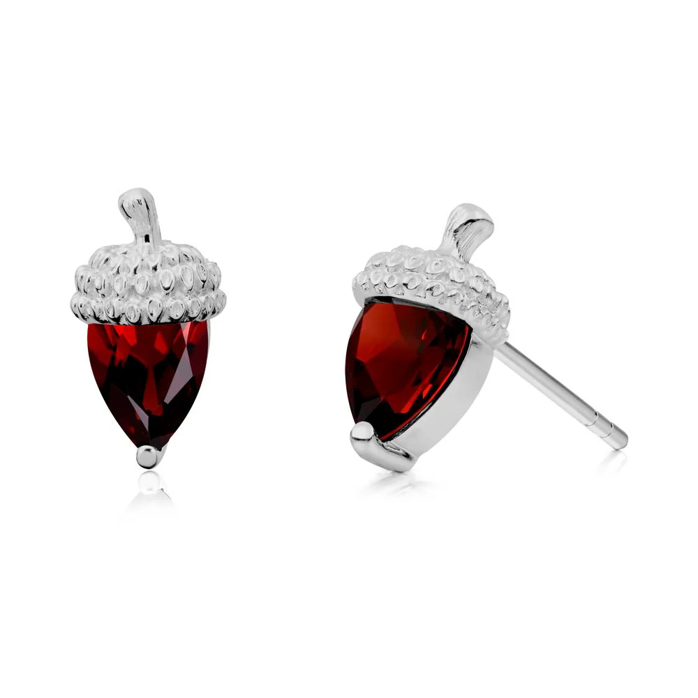 Garnet Acorn Earrings - Image 6