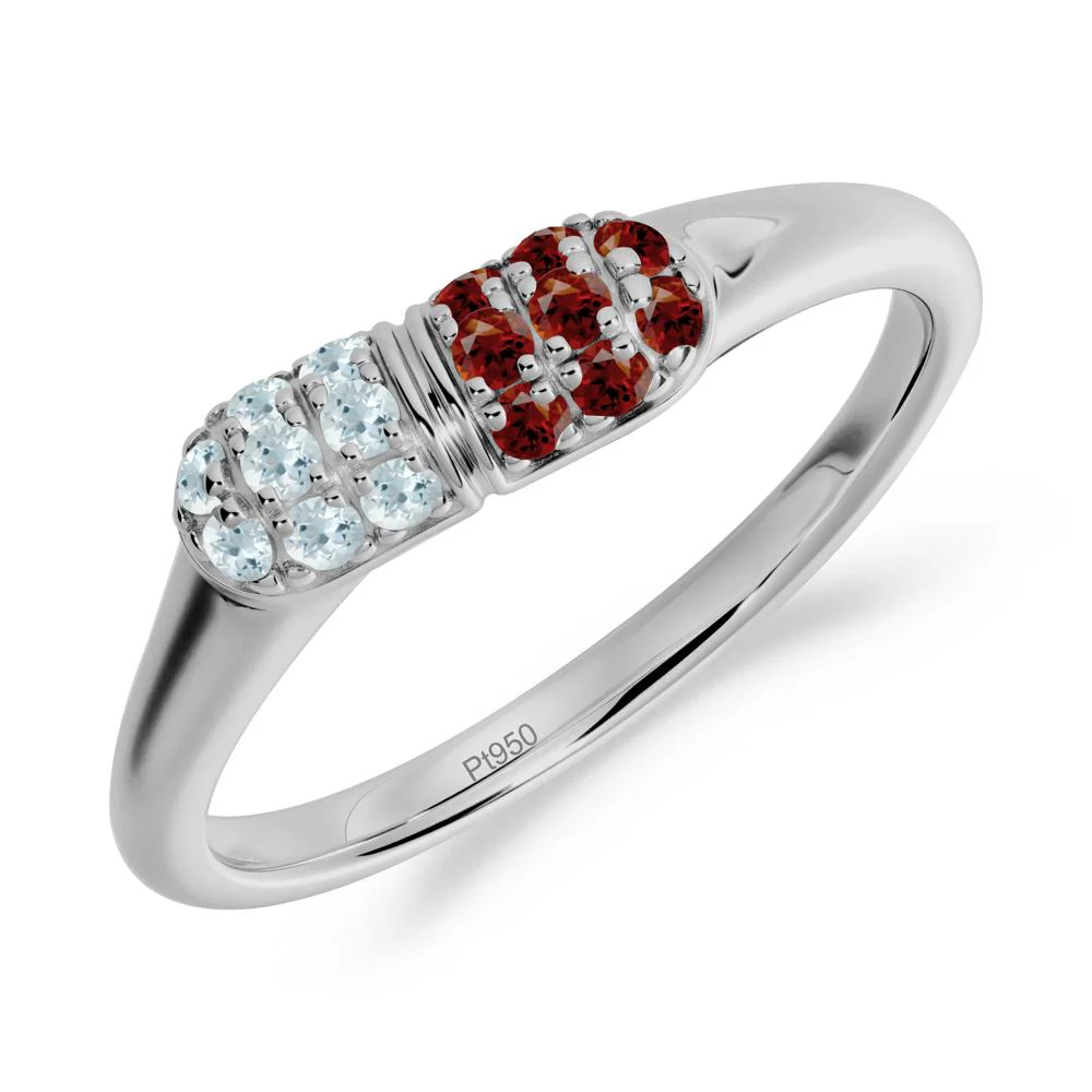 Garnet and Aquamarine Cluster Ring for Nurses Day - Image 2