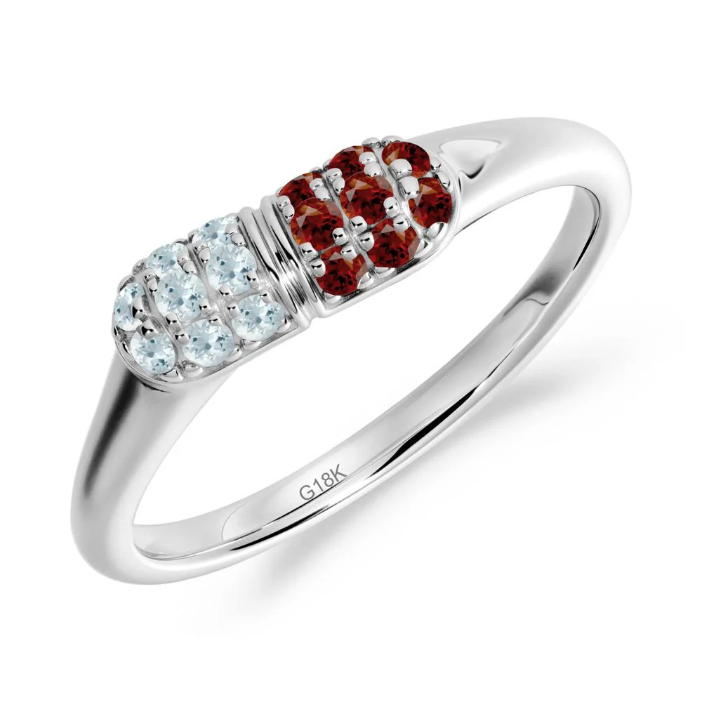Garnet and Aquamarine Cluster Ring for Nurses Day - Image 3
