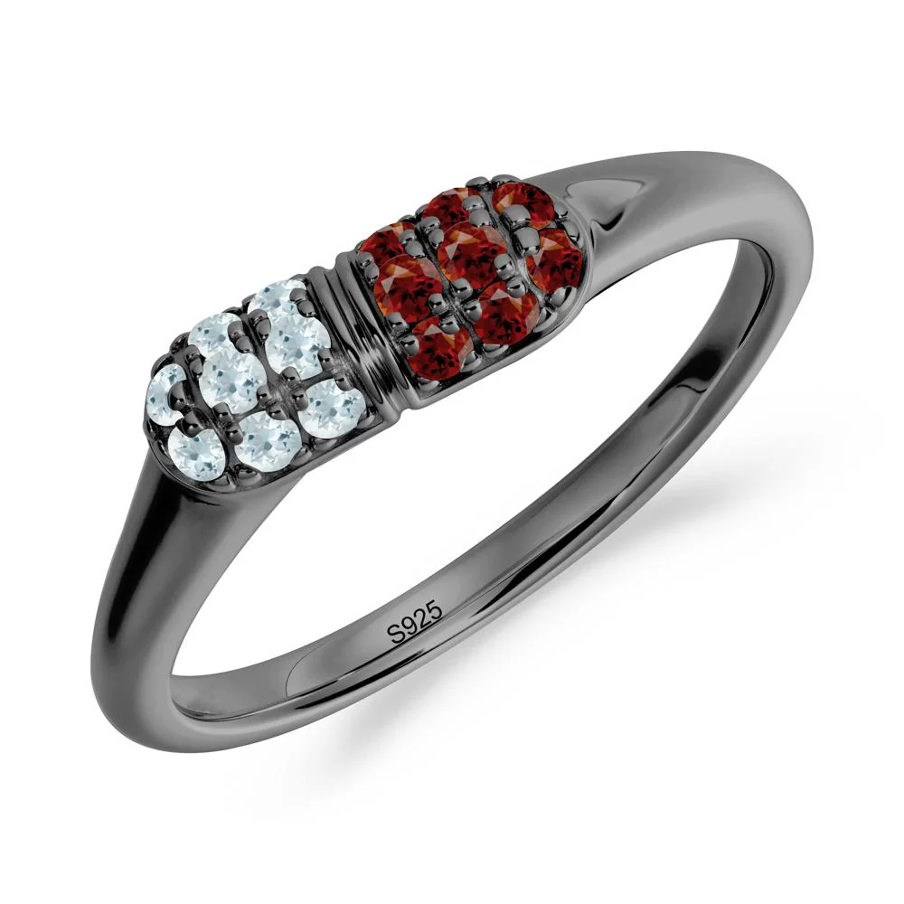 Garnet and Aquamarine Cluster Ring for Nurses Day - Image 5