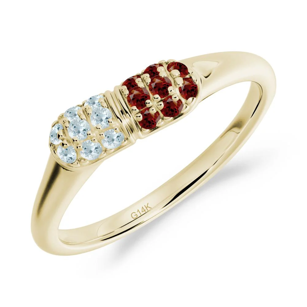 Garnet and Aquamarine Cluster Ring for Nurses Day - Image 7