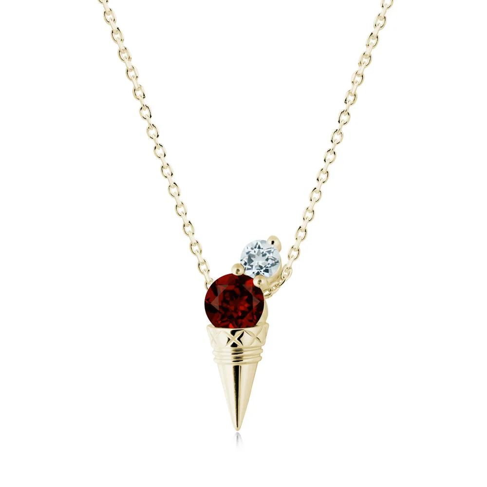 Garnet and Aquamarine Toi Et Moi Necklace - Image 9