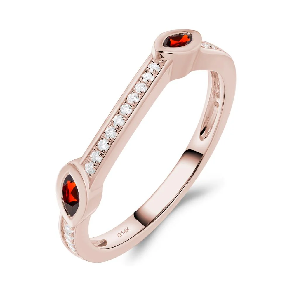 Emerald and Garnet Engagement Ring with Leaf - Image 12