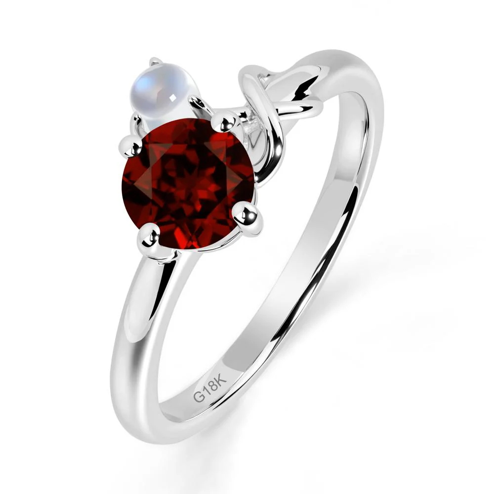 Garnet and Moonstone Infinity Knot Ring - Image 3