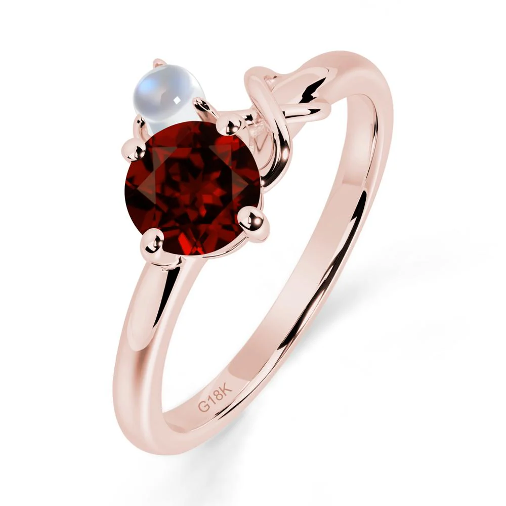 Garnet and Moonstone Infinity Knot Ring - Image 4