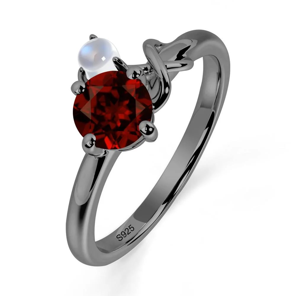 Garnet and Moonstone Infinity Knot Ring - Image 6