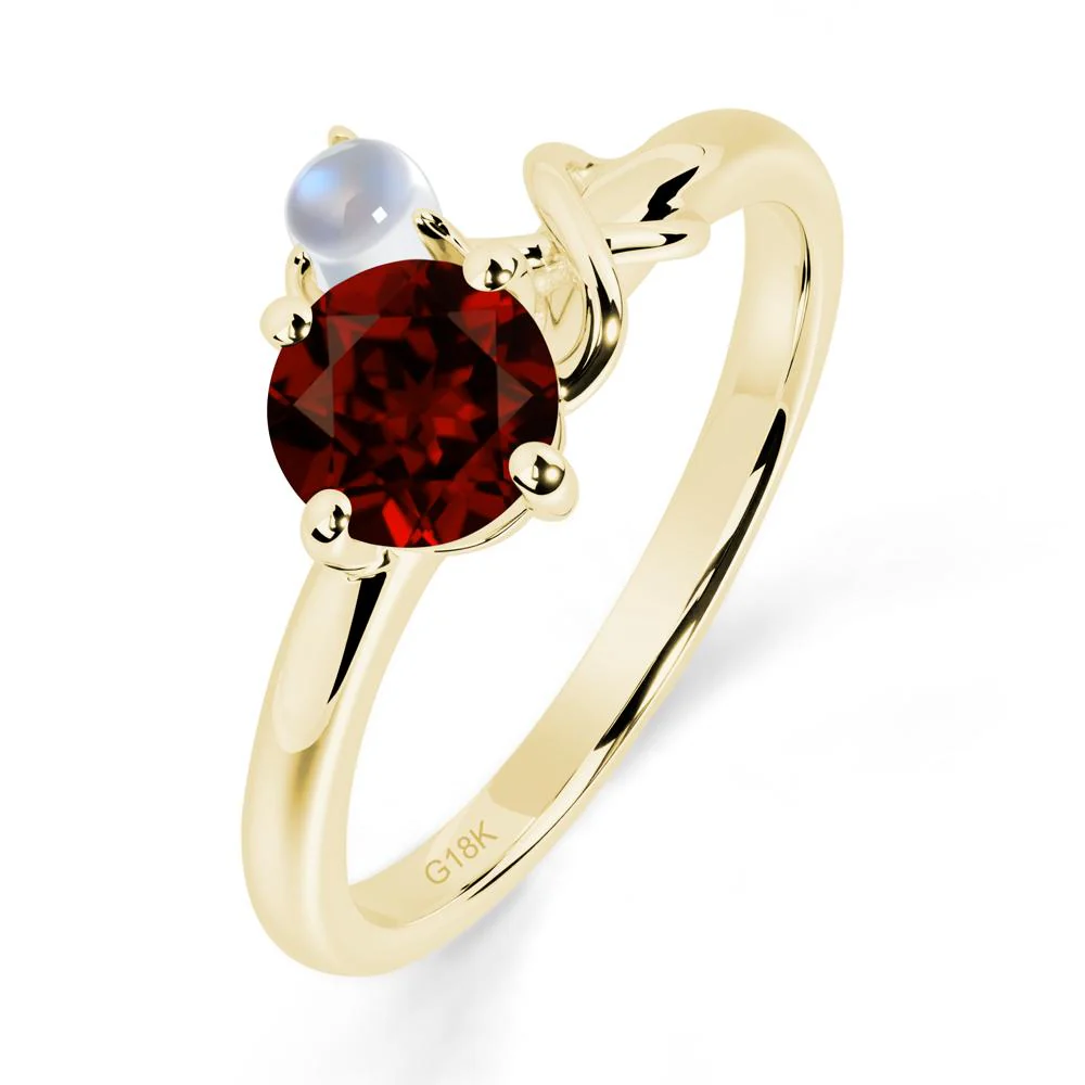 Garnet and Moonstone Infinity Knot Ring - Image 9