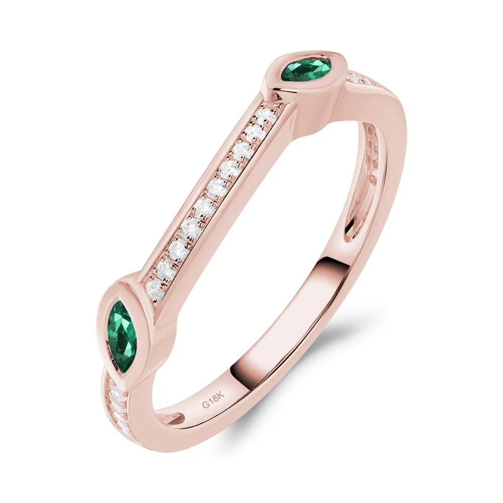 Garnet and Emerald Twisted Leaf Engagement Ring - Image 18