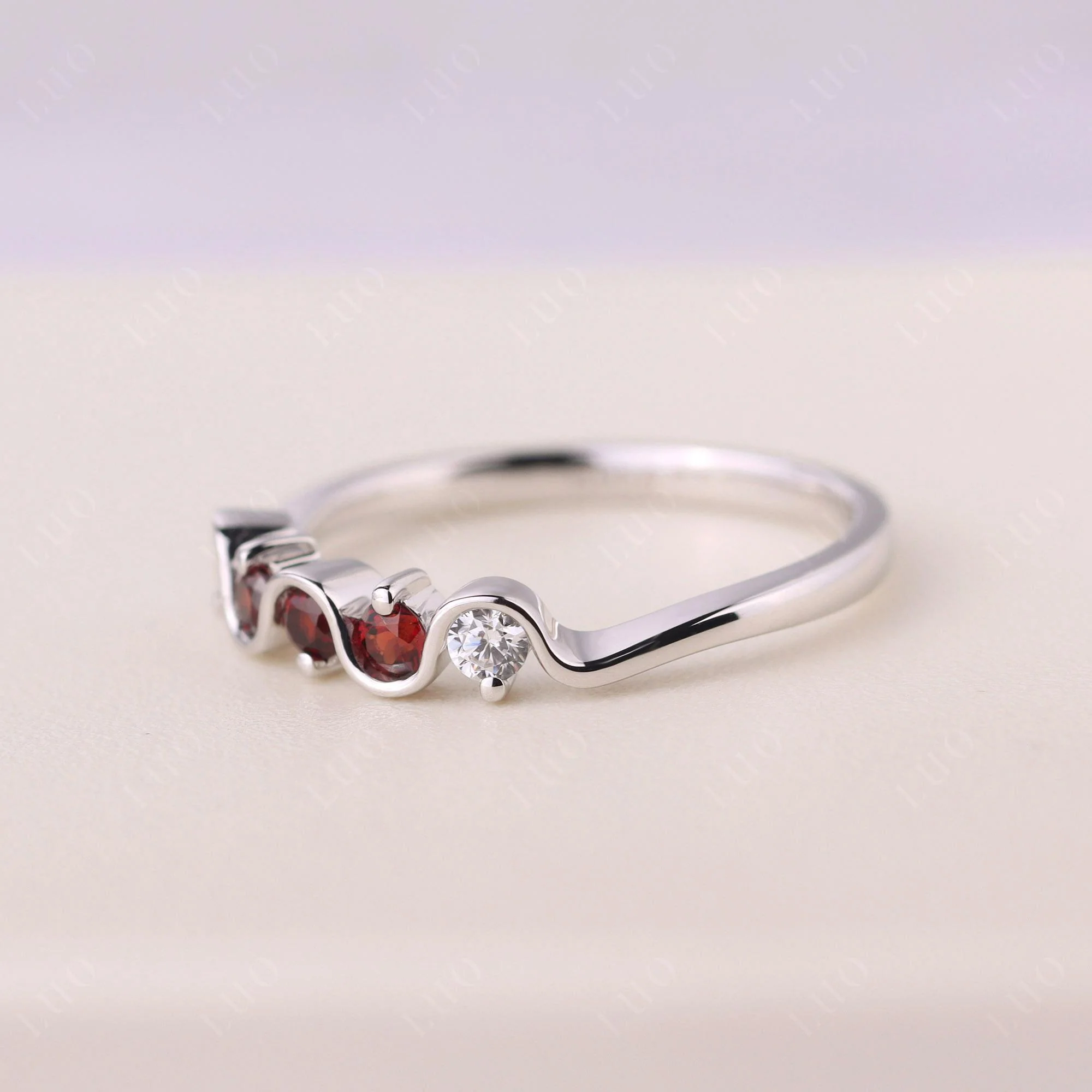 Garnet Band Ring - Image 11