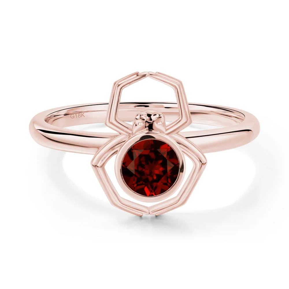 Garnet Bezel Set Spider Ring