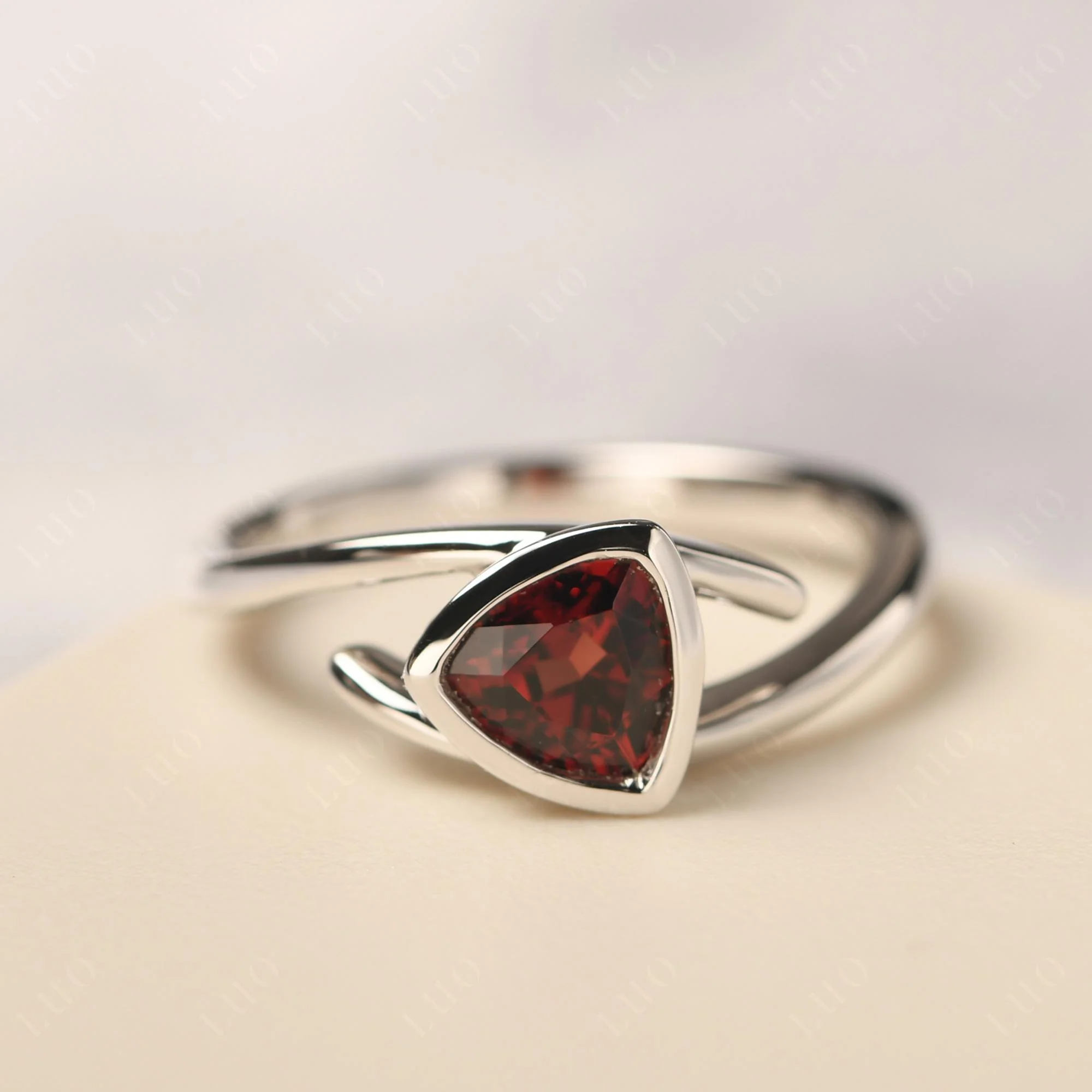 Bezel Set Garnet Ring - Image 10