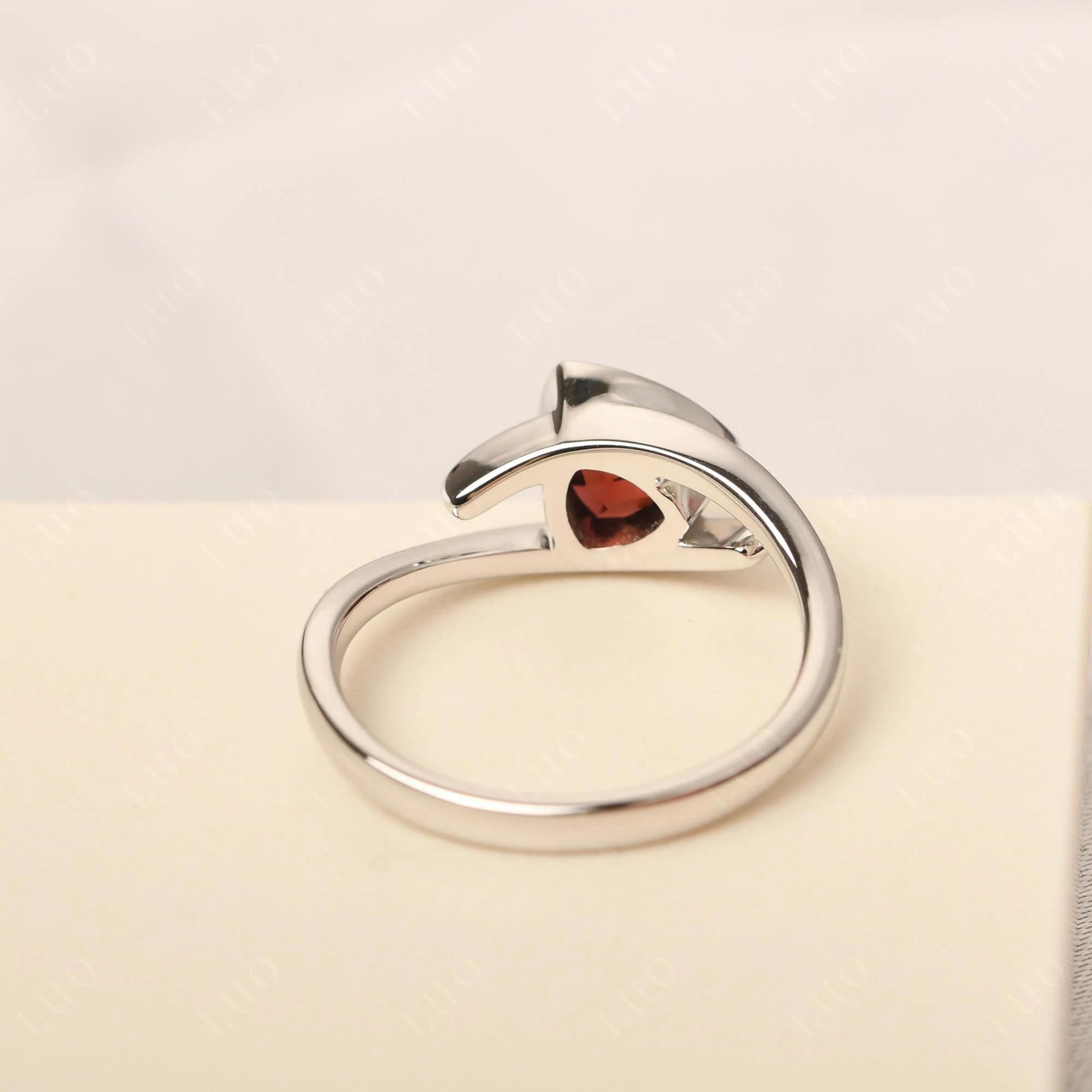 Bezel Set Garnet Ring - Image 12