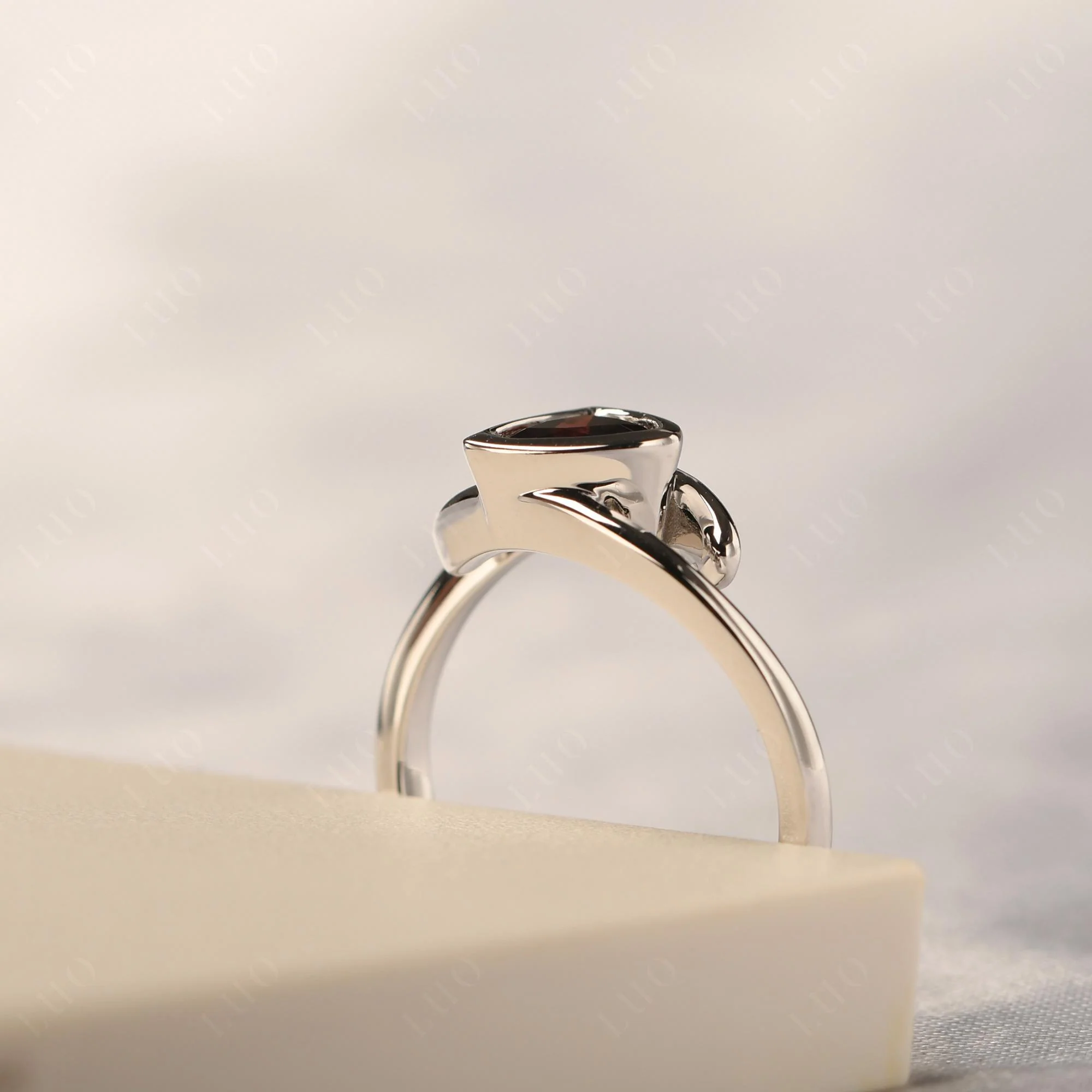 Bezel Set Garnet Ring - Image 13