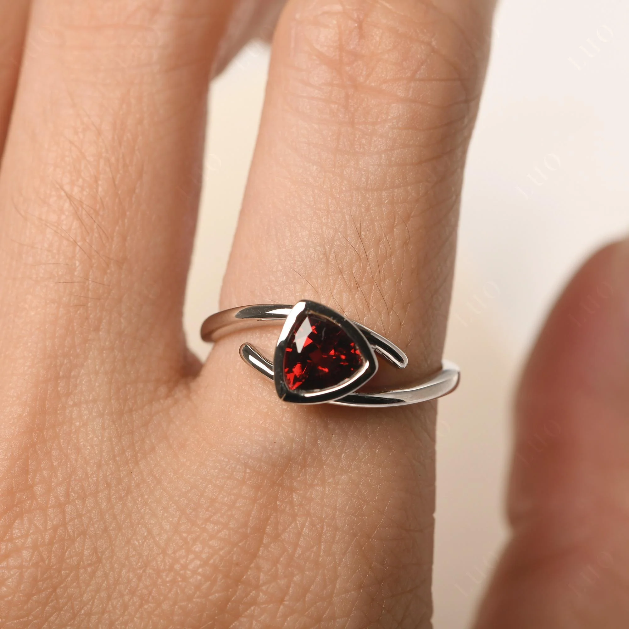 Bezel Set Garnet Ring - Image 14