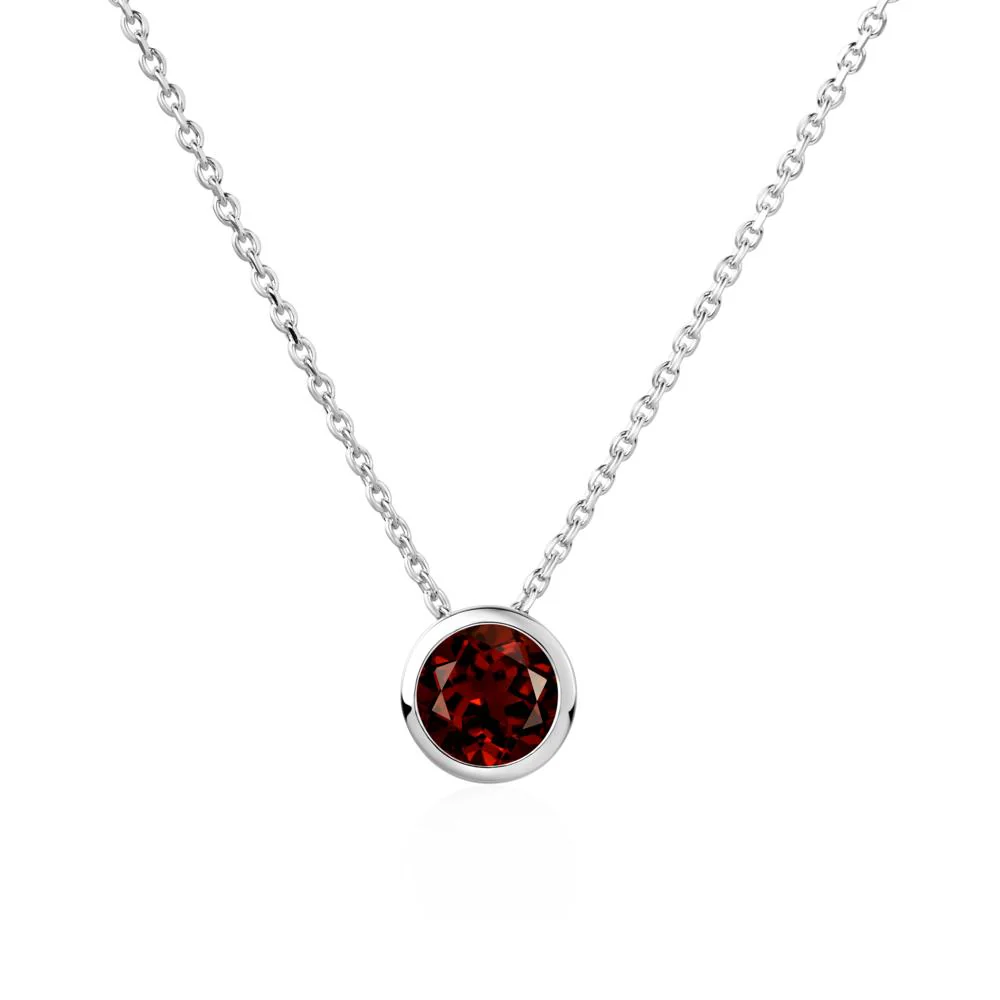 Garnet Bezel Solitaire Necklace - Image 5