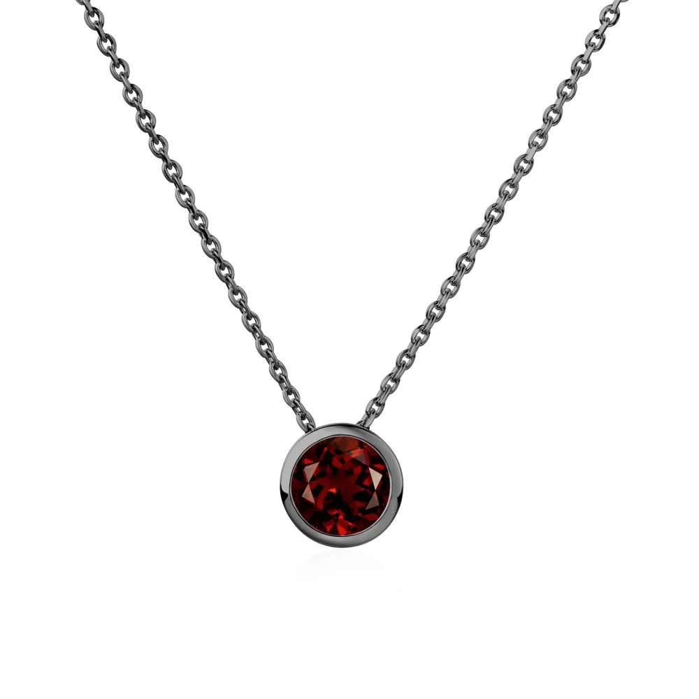 Garnet Bezel Solitaire Necklace - Image 6