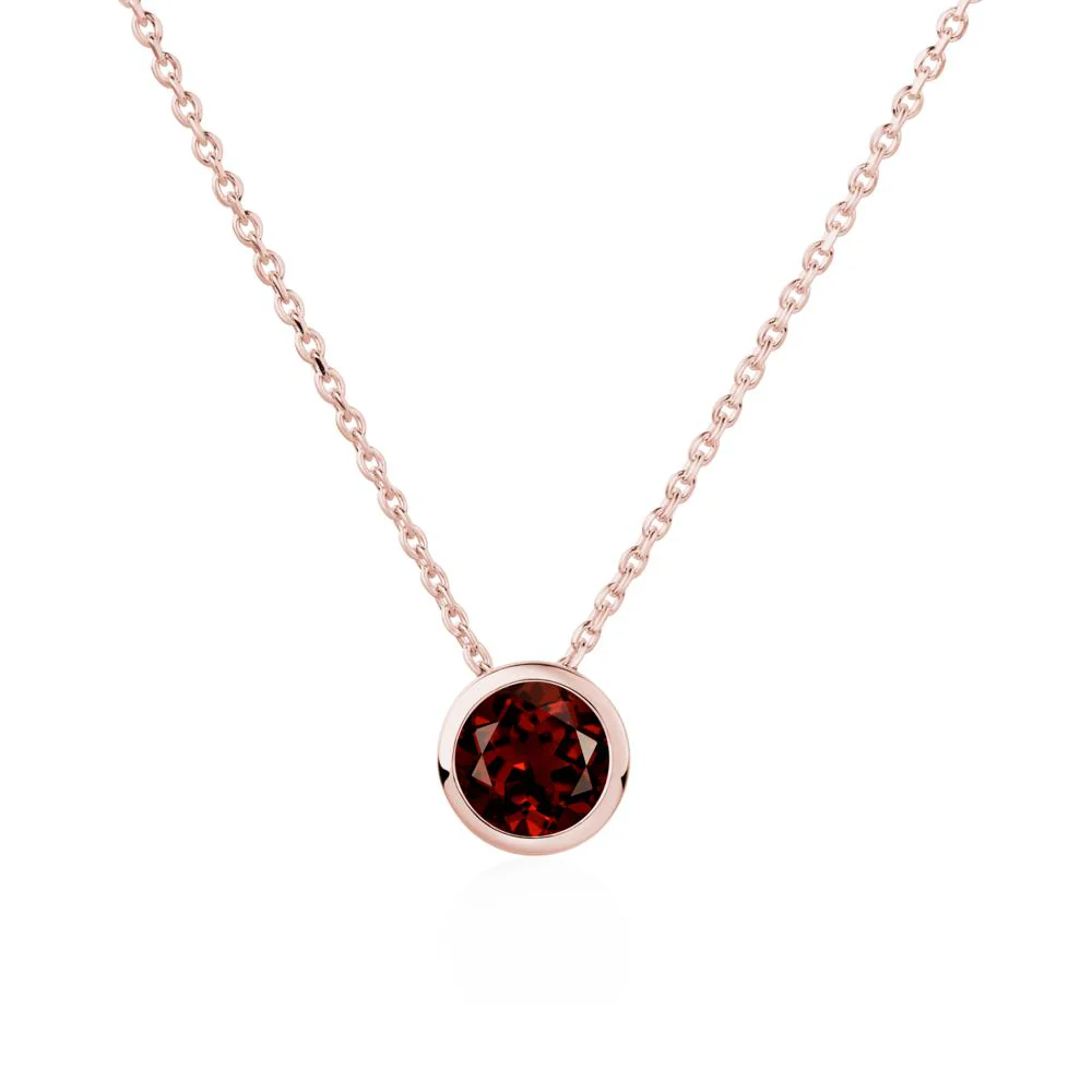 Garnet Bezel Solitaire Necklace - Image 7