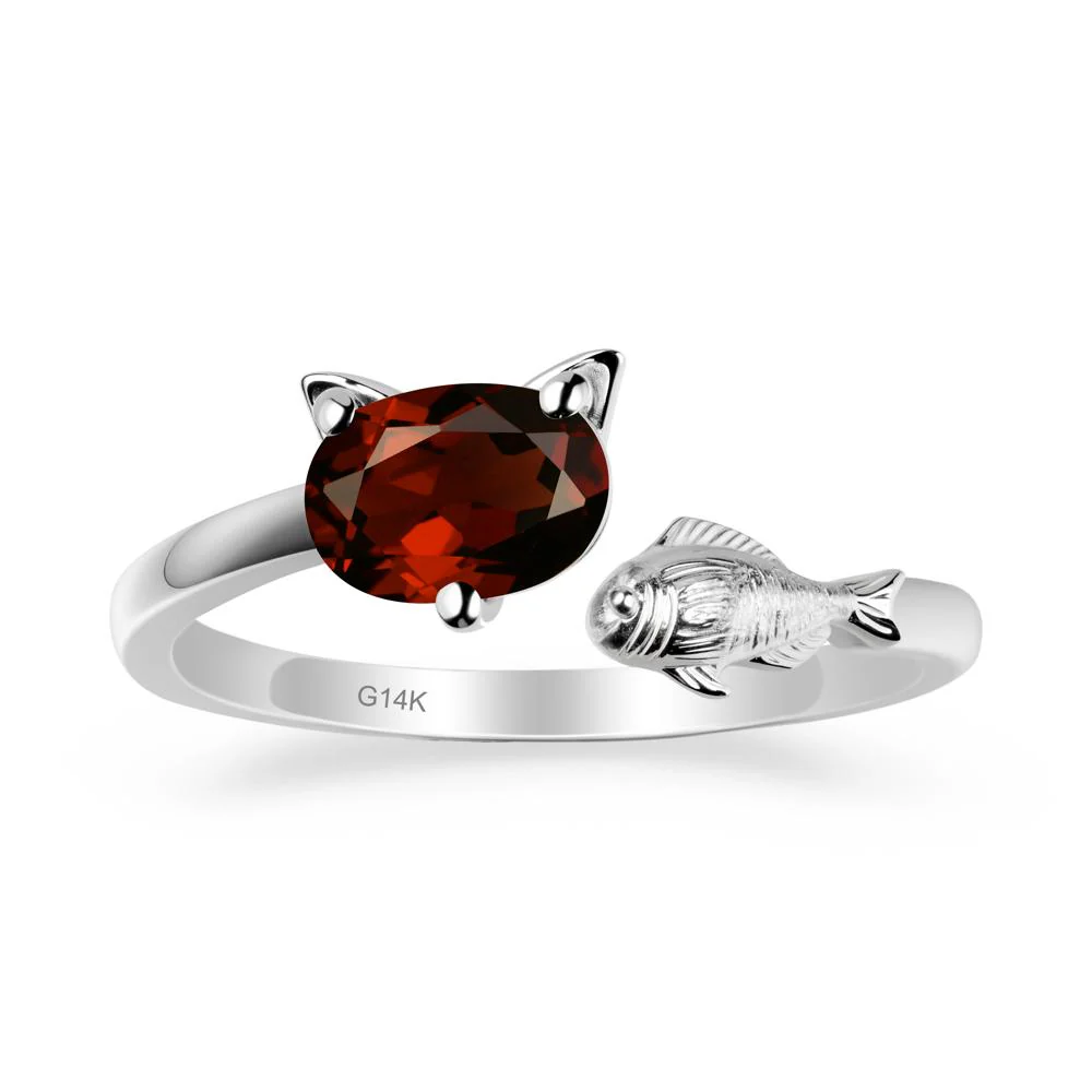 Garnet Cat and Fish Ring - Image 3