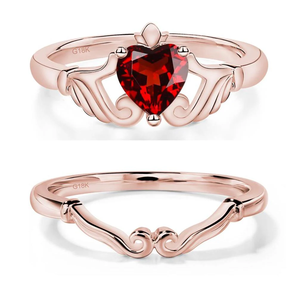 Garnet Claddagh Engagement Ring - Image 17