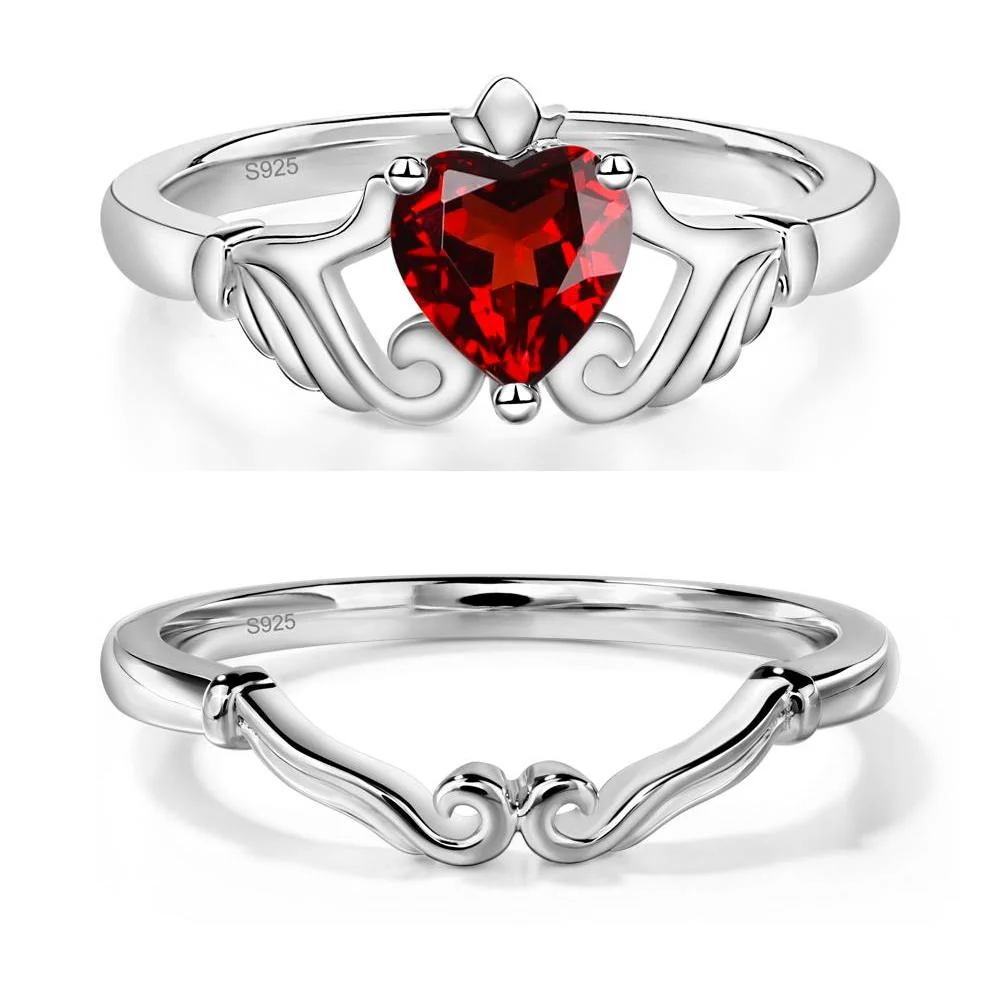 Garnet Claddagh Engagement Ring - Image 27