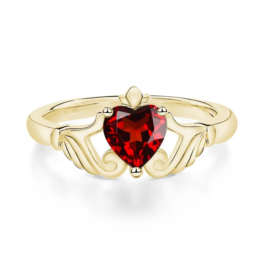 Garnet Claddagh Engagement Ring - Image 7