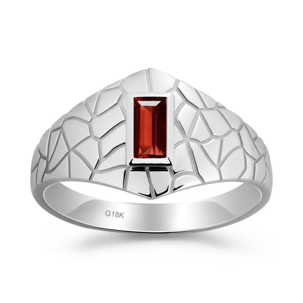 Garnet Cracked Texture Ring - Image 2