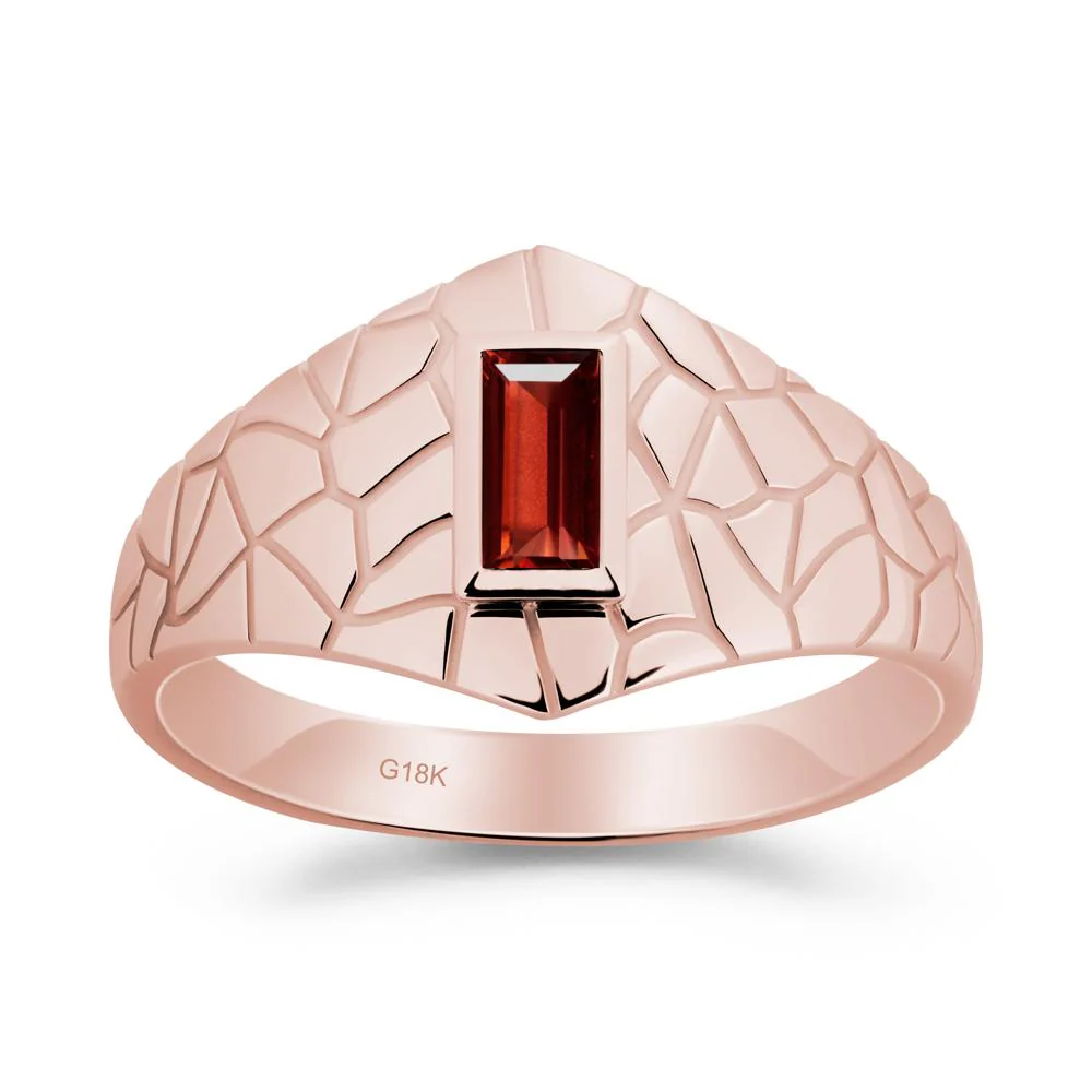 Garnet Cracked Texture Ring - Image 3