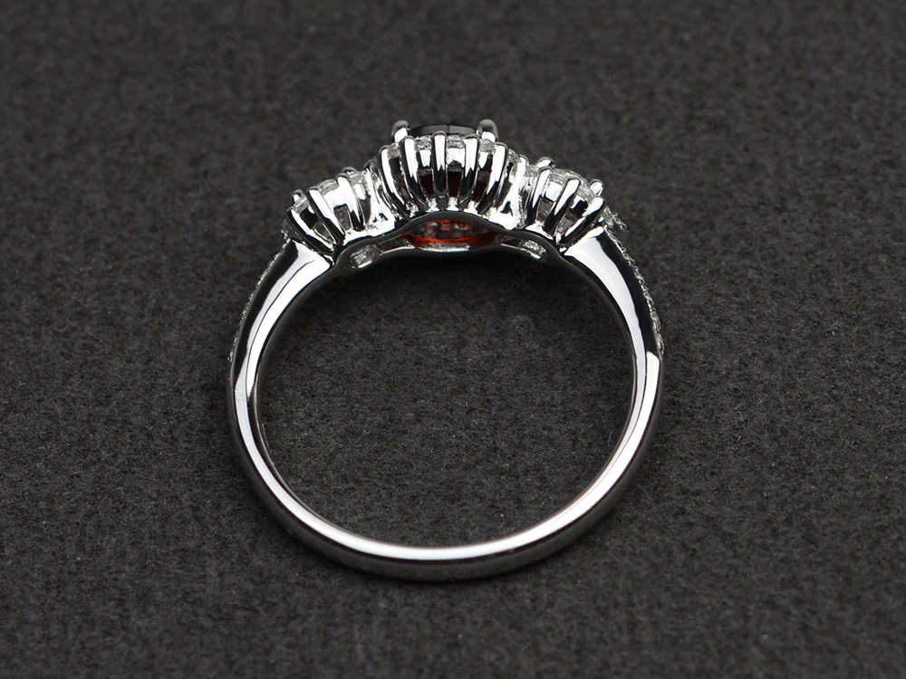 Garnet Engagement Ring Art Deco - Image 3