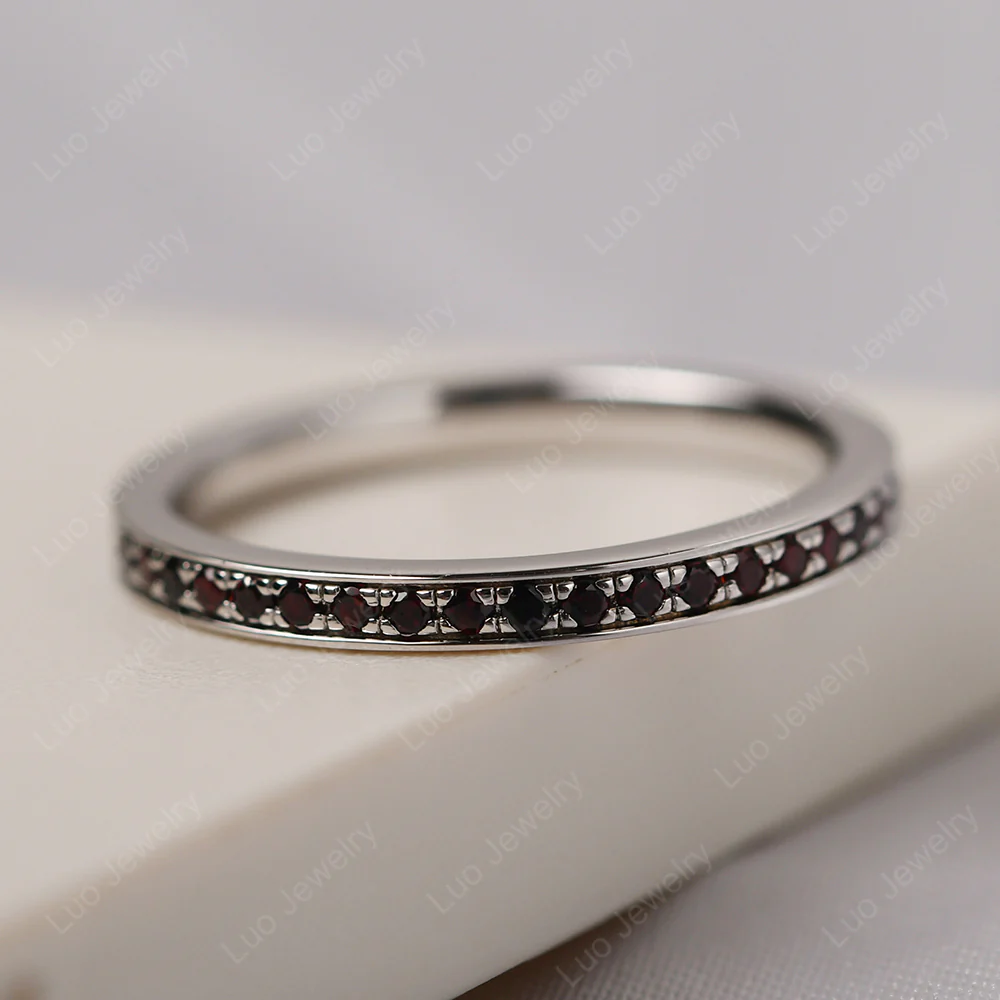 Garnet Pave Band Ring - Image 2