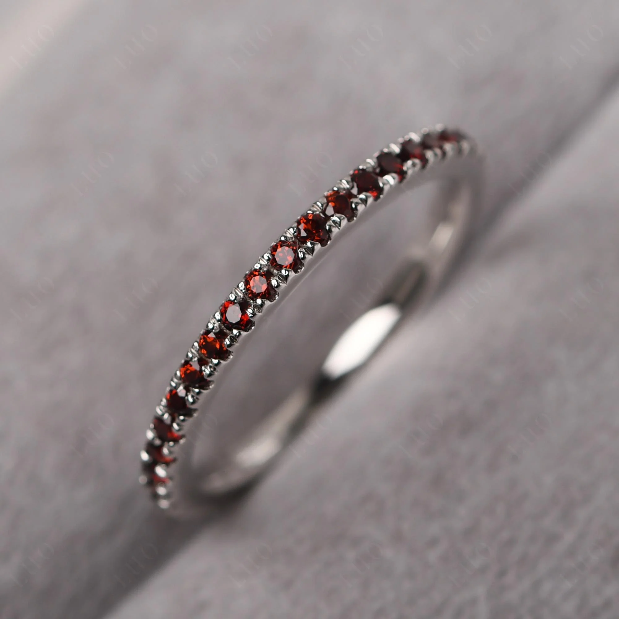Garnet Pave Ring Band - Image 11