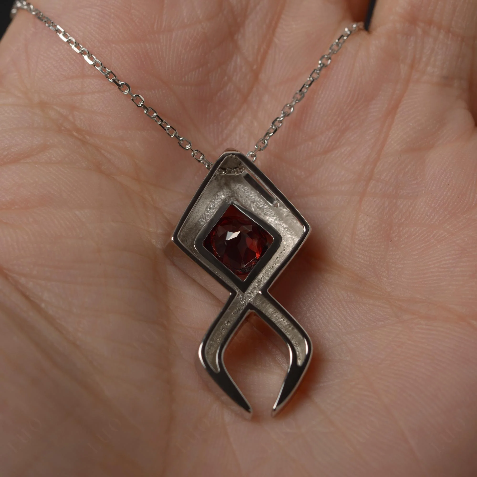 Jesus Fish Garnet Necklace - Image 11