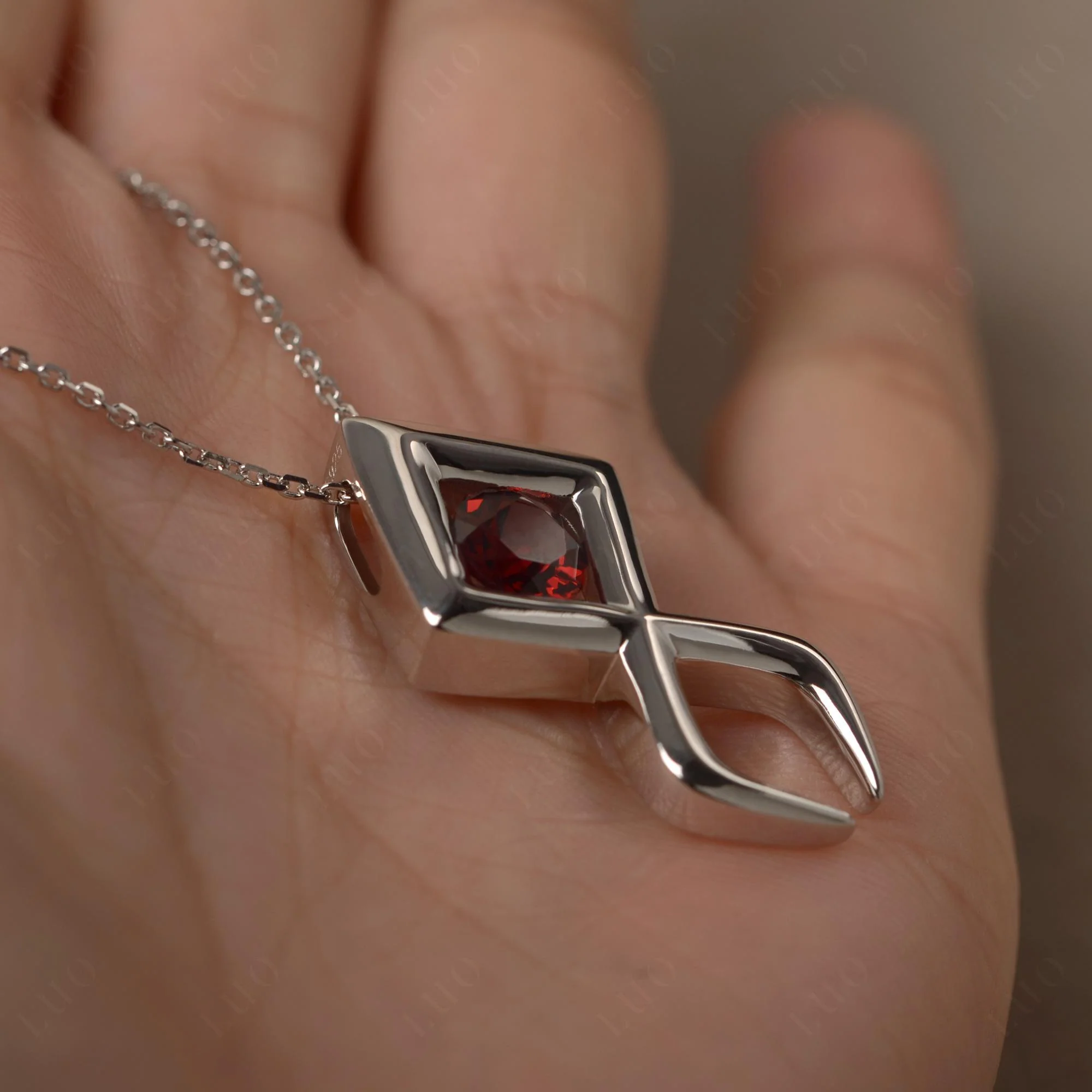 Jesus Fish Garnet Necklace - Image 12