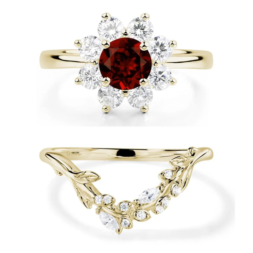 Garnet Sunburst Engagement Ring - Image 15
