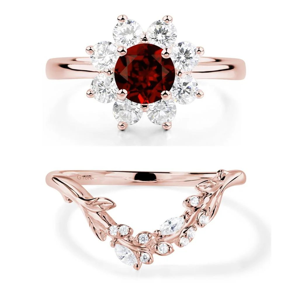 Garnet Sunburst Engagement Ring - Image 17