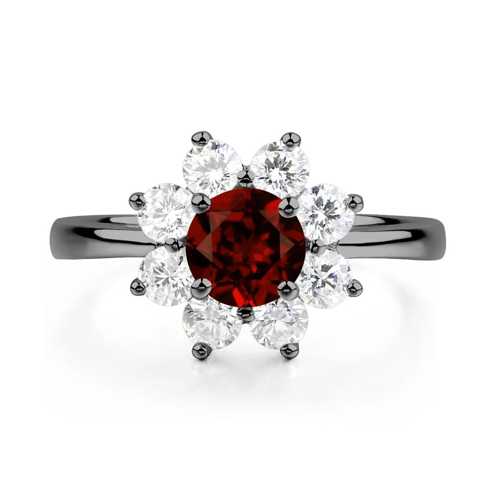 Garnet Sunburst Engagement Ring - Image 2