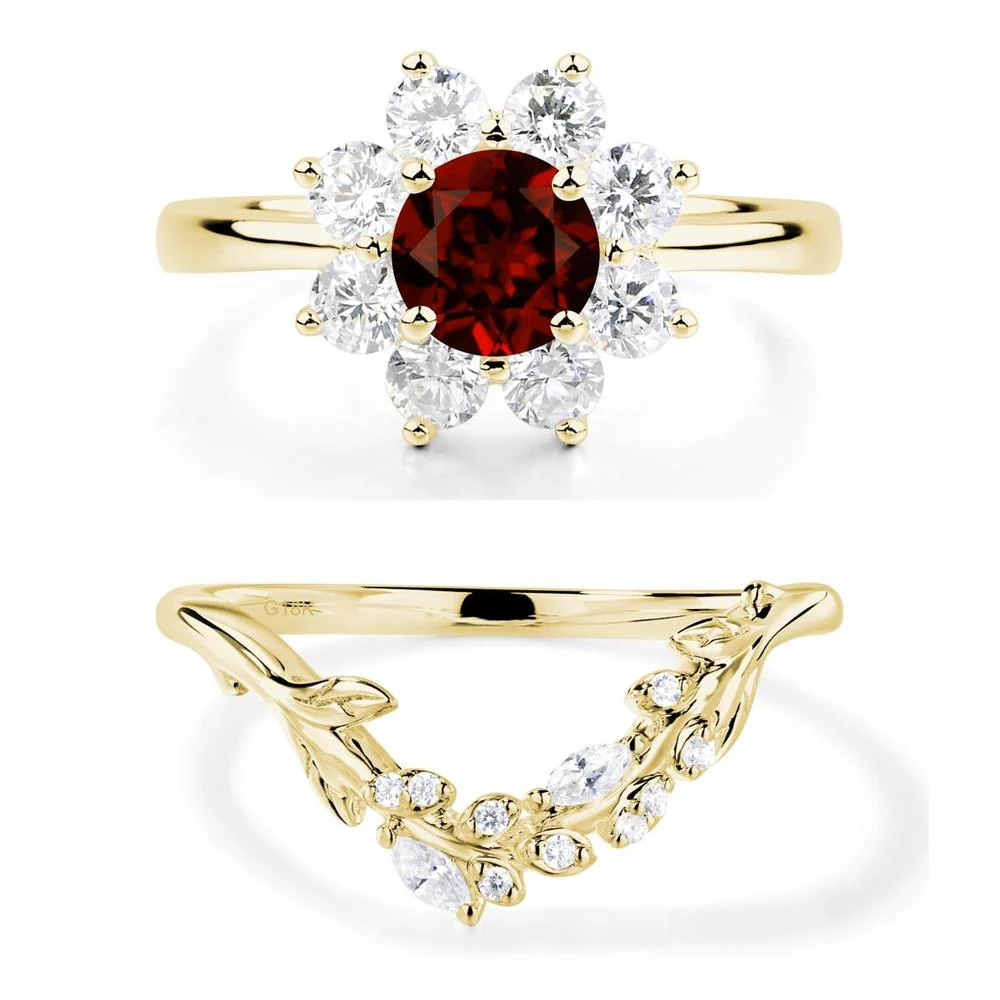 Garnet Sunburst Engagement Ring - Image 21