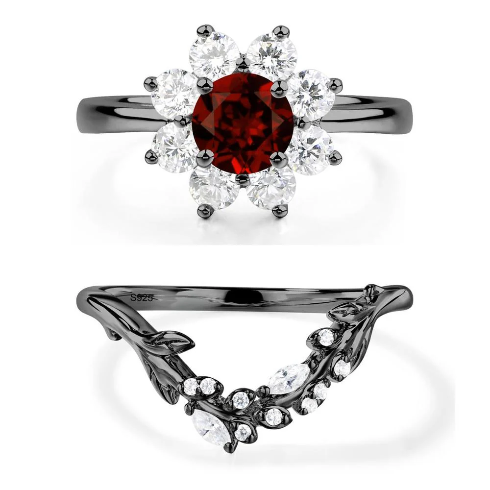 Garnet Sunburst Engagement Ring - Image 23