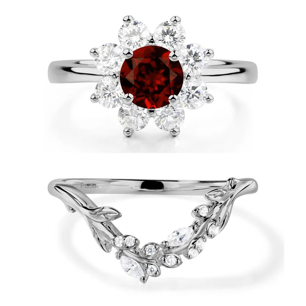 Garnet Sunburst Engagement Ring - Image 25