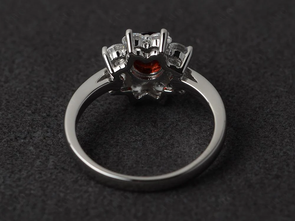 Garnet Sunburst Engagement Ring - Image 31